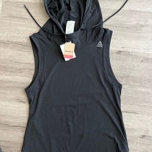 BRAND NEW WITH TAG Reebok Black Sleeveless Hoodie Mesh Back Size: S